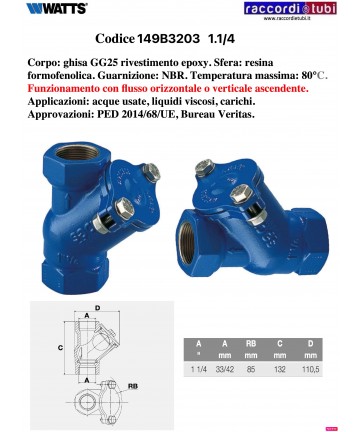 KUGELVENTIL WATTS 1.1/4...