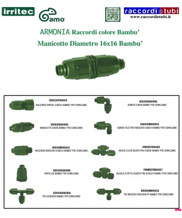 MANICOTTO IRRITEC 16X16 BAMBU'