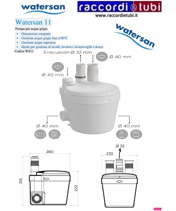 WATERSAN 11 POMPA PER ACQUE...
