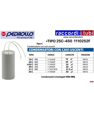 CONDENSATORE 25 mF 450V CON...