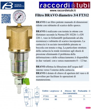 FILTRO ACQUABREVETTI BRAVO...