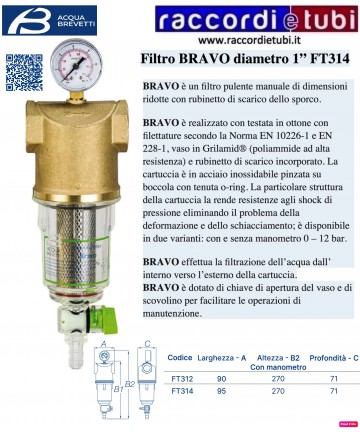 FILTRO ACQUABREVETTI BRAVO...