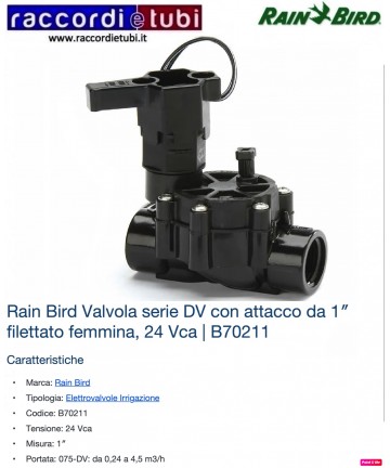 ELEKTROVENTIL RAIN BIRD 24v...