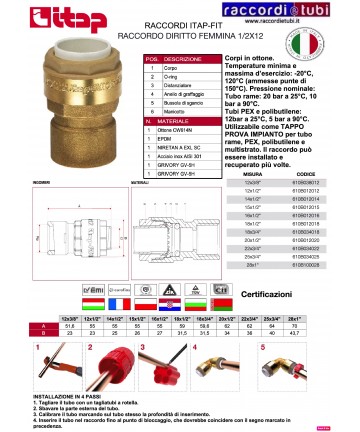 RACCORDO FEMMINA PUSCH...