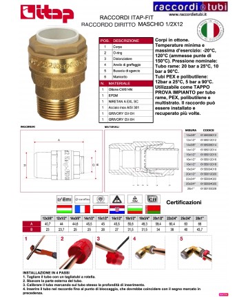 RACCORDO MASCHIO PUSCH 1/2X12