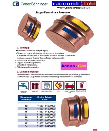 TAPPO RAME A PRESSARE F 54