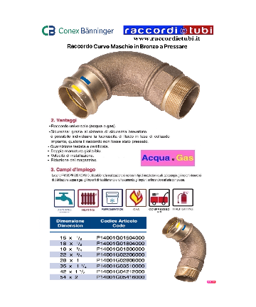 BRONZE PRESS-MALE ELBOW 18X3/4