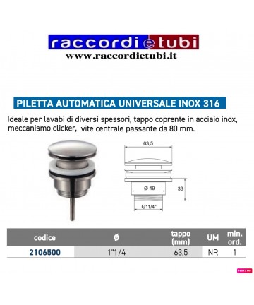 PILETTA AUTOMATICA DIAMETRO...