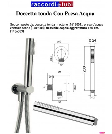 SET DOCCIA TONDA IN OTTONE...