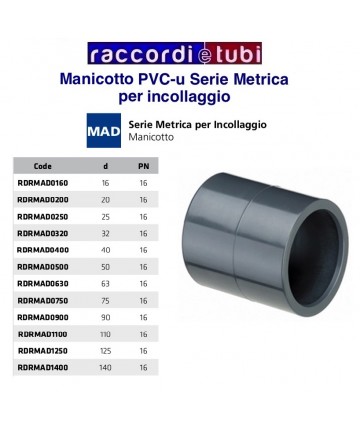 MANICOTTO PVC INCOLLAGGIO D.20