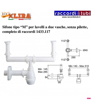 SIFONE LIRA PER DUE VASCHE...