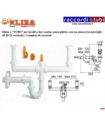 SIFONE LIRA PER DUE VASCHE...