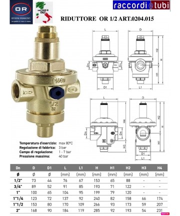 RIDUTTORE PRESSIONEOR 1/2...