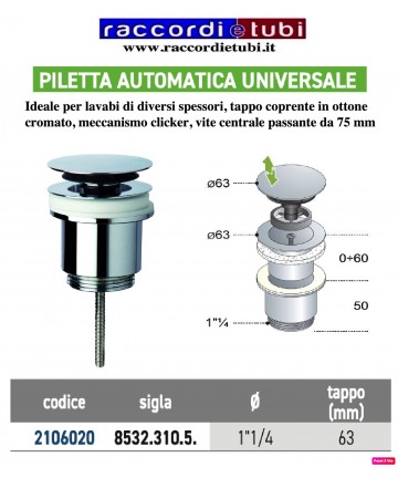 PILETTA  AUTOMATICA CROMATA...