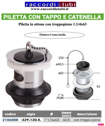 PILETTA 1.1/4X63 CON...