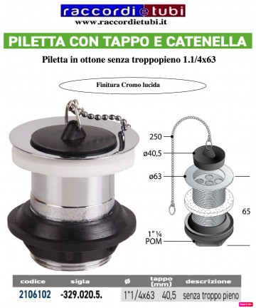 PILETA 1.1/4X63 OHNE...
