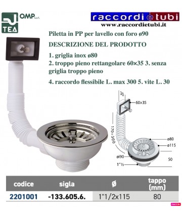 PILETTA IN PP LAVELLI INOX...