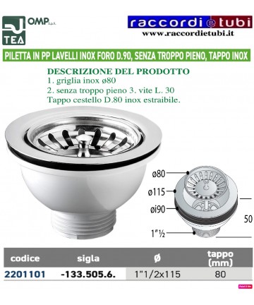 PILETTA IN PP LAVELLI INOX...