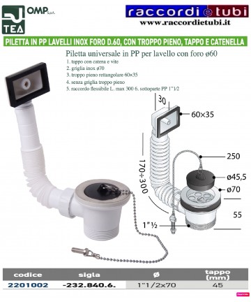 PILETTA IN PP LAVELLI INOX...