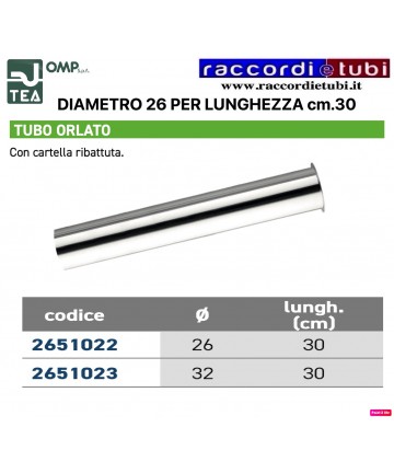 TUBO ORLATO mm.26X300 IN...