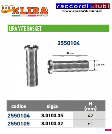 VITE TAGLIO MONETA  ALTEZZA...