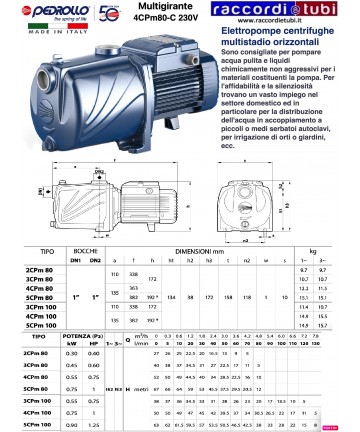 ELETTROPOMPA PEDROLLO...