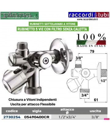 RUBINETTO SOTTOLAVABO A 5...