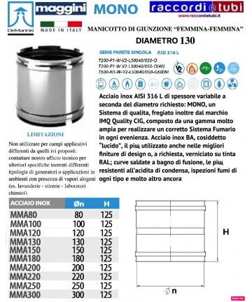 DE MARINIS INOX MANICOTTO...