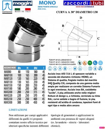 DE MARINIS INOX CURVA 30°...