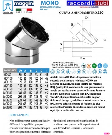 DE MARINIS INOX MAGGINI 45°...