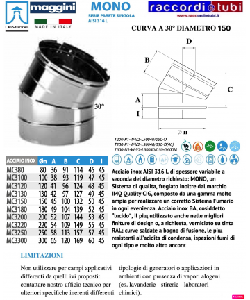 DE MARINIS INOX CURVA 30°...