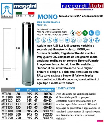 DE MARINIS TUBO FUMO CM.100...