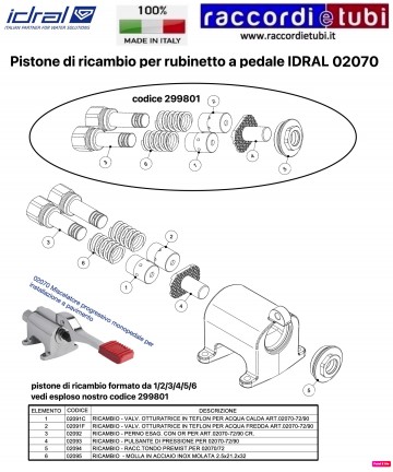 IDRAL PISTONE DI RICAMBIO...