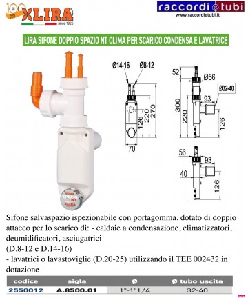 SIFONE DOPPIO LIRA SPAZIO...