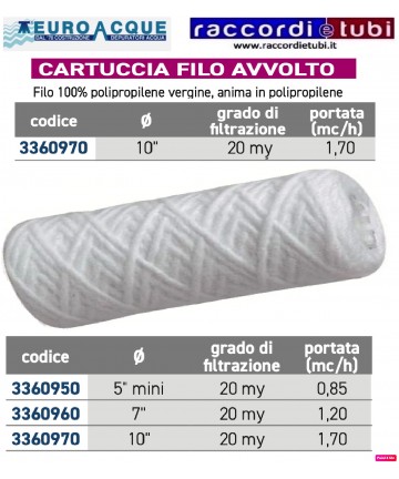 CARTUCCIA 10'' FILO AVVOLTO...