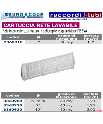 CARTUCCIA 7'' RETE LAVABILE...