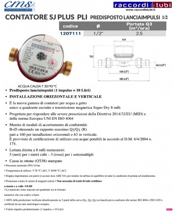 CONTATORE ACQUA CALDA 1/2''...