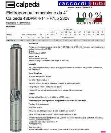 ELETTROPOMPA CALPEDA 4"...
