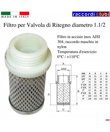 FILTRO PER VALVOLA DI...