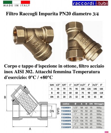 MESSING Y-FILTER D.3/4'' DN20