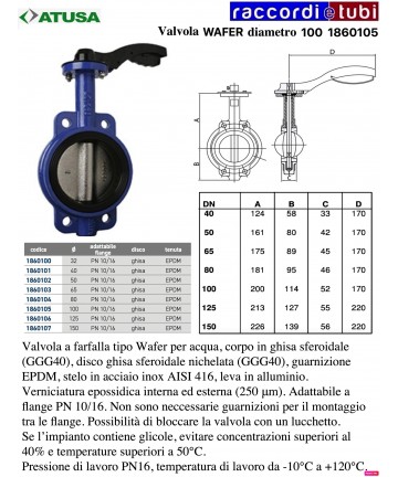VALVOLA WAFER DN 100...