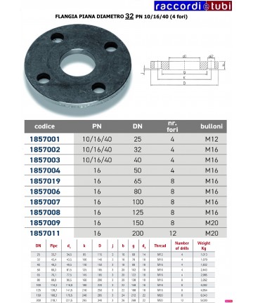 FLANGIA PIANA DN 32 PN...