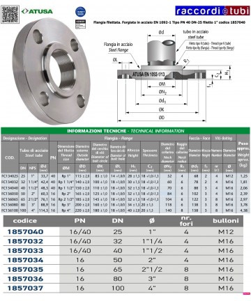 FLANGIA FILETTATA DN 25 -...