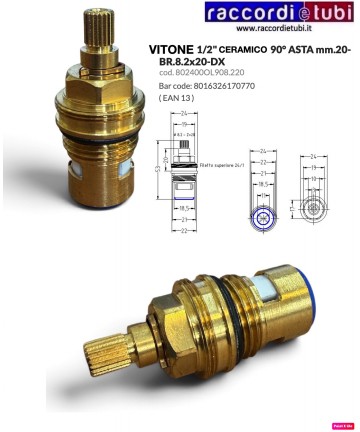 VITONE CERAMICO 1/2 90° DX...