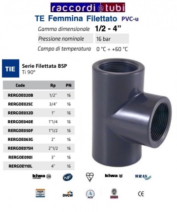 TE PVC DIAMETER 1/2