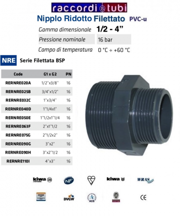 PVC REDUZIERNIPPEN 3/4X1/2