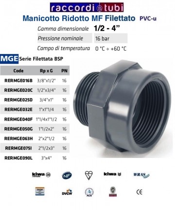 MANICOTTO PVC MF.RID.2"X2.1/2