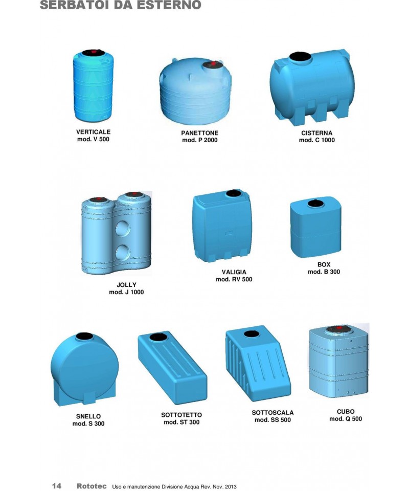 SERBATOIO VERTIC.LT.500 DA EST.ROTOTEC