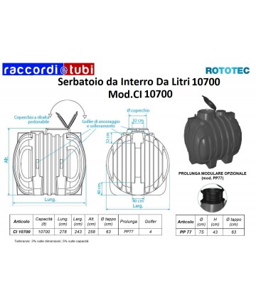 EINBAUTANK LT.10700 ROTOTEC