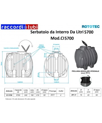 EINBAUTANK LT.5700 ROTOTEC